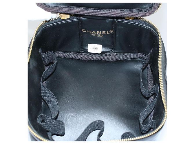 Neceser CHANEL Vanity Charol Negro CC Auth yb378 - vista 10