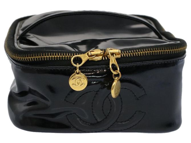 Neceser CHANEL Vanity Charol Negro CC Auth yb378 - vista 13