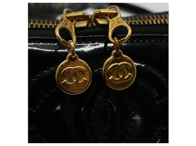 Neceser CHANEL Vanity Charol Negro CC Auth yb378 - vista 18