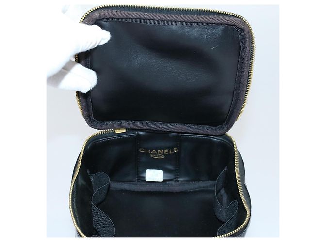 Neceser CHANEL Vanity Charol Negro CC Auth yb378 - vista 9