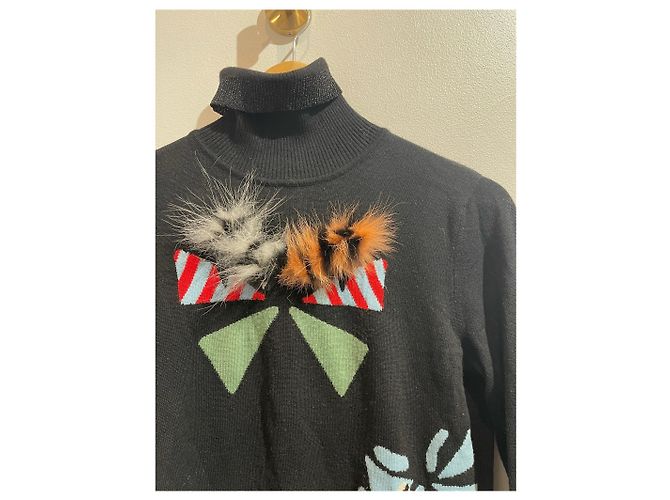 FENDI Strickwaren T.International S Fell Schwarz - Ansicht 2