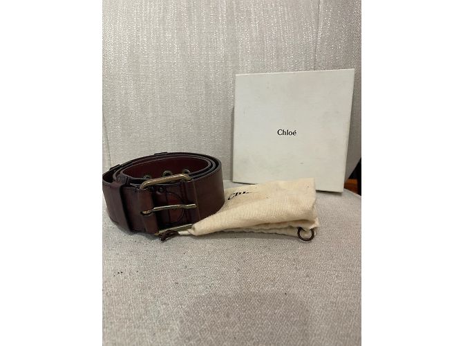 Chloé CHLOE Gürtel T.cm 90 aus Leder Braun - Ansicht 5