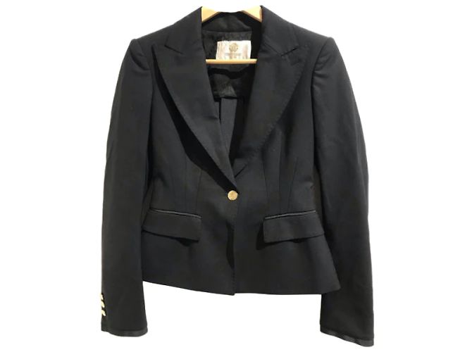 ROBERTO CAVALLI Jacken T.IT 38 Wolle Schwarz - Ansicht 10
