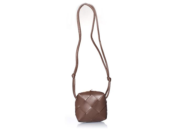 Bottega Veneta, Mini Cassette Camera Bag Marrone - vista 3