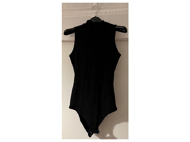 Body Asos Negro de Cuello Alto Sin Mangas Algodón Talla 36 - vista 2