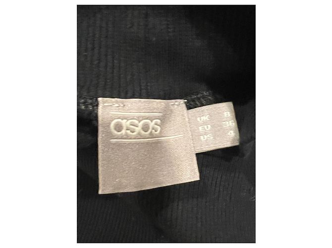 Body Asos Negro de Cuello Alto Sin Mangas Algodón Talla 36 - vista 3