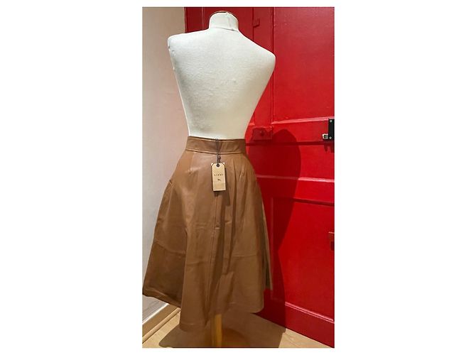Falda de piel de cordero Soeur Camel Camello - vista 3