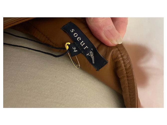 Falda de piel de cordero Soeur Camel Camello - vista 6