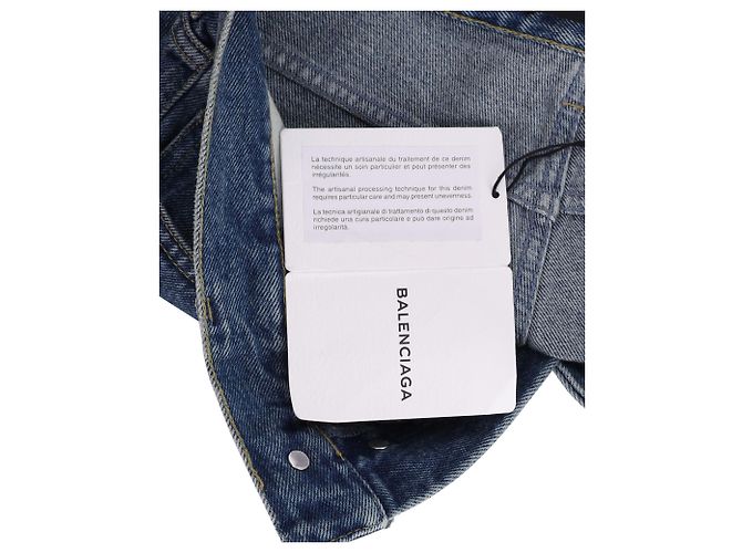Jeans Balenciaga Slim Fit Distressed in cotone Blu - vista 6
