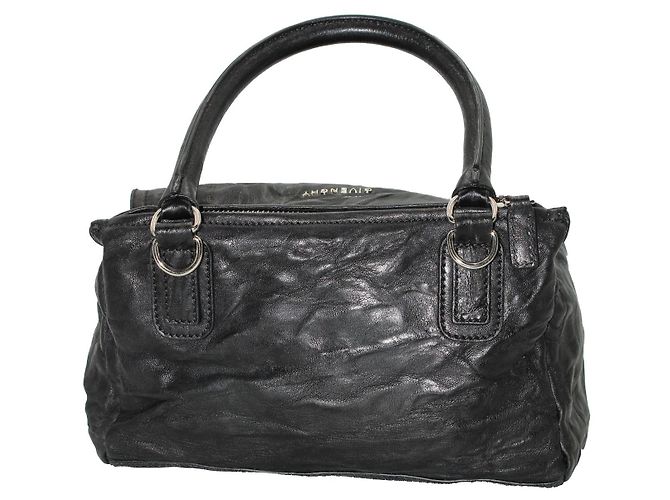 Bolsa média Givenchy Pandora em couro preto - vista 2