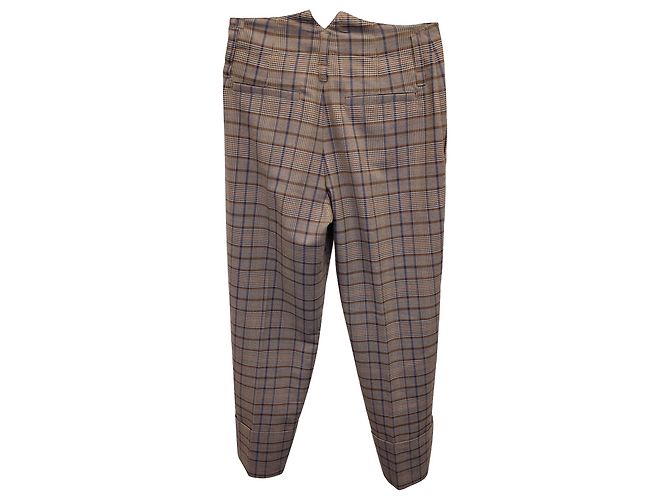 Brunello Cucinelli Wo Cuffed Plaid-Hose aus grauer Schurwolle - Ansicht 3