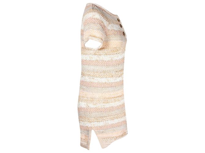Timeless Mini abito Chanel in maglia a righe in cotone multicolore - vista 2