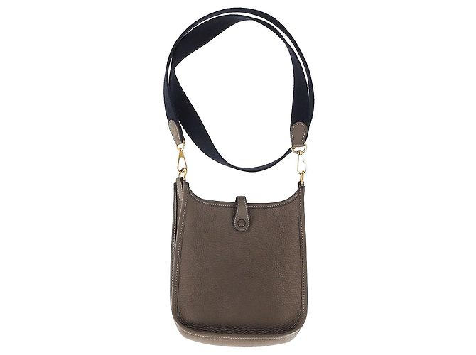 Hermès Evelyne TPM 16 en Cuir Clémence Marron 'Etoupe' - vue 11