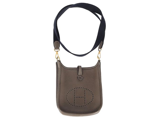 Hermès Evelyne TPM 16 en Cuir Clémence Marron 'Etoupe' - vue 12