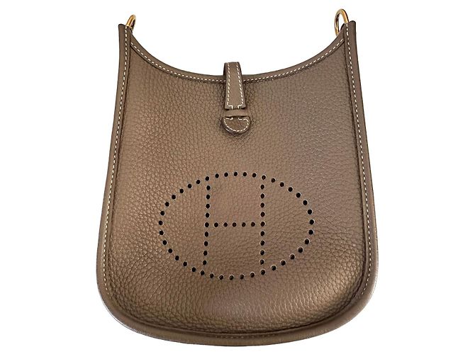 Hermès Evelyne TPM 16 en Cuir Clémence Marron 'Etoupe' - vue 7