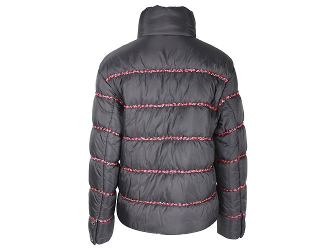 Chanel Trimmed Quilted Puffer Jacket in Black Polyamide - view 3