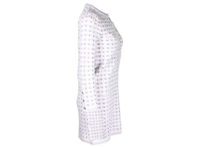 Strukturiertes Chanel-Strickkleid aus hellrosa Baumwolle - Ansicht 2
