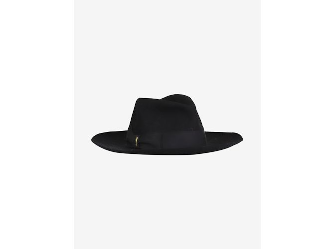 Borsalino Schwarzer Filz-Fedora-Hut – Größe EU 56 - Ansicht 2