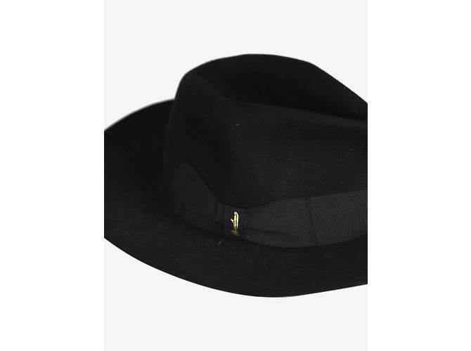 Borsalino Schwarzer Filz-Fedora-Hut – Größe EU 56 - Ansicht 3