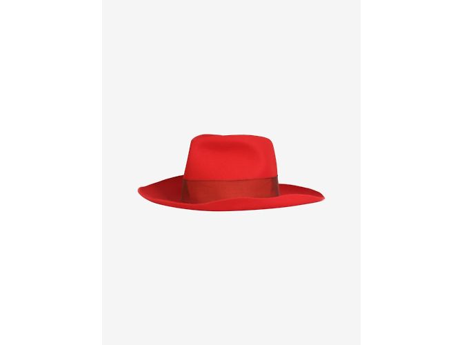 Borsalino Roter Filz-Fedora – Größe EU 58 - Ansicht 2