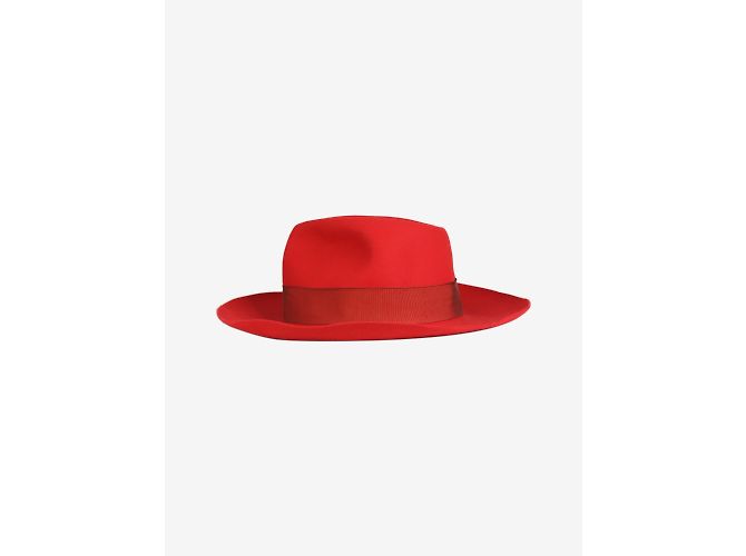 Borsalino Roter Filz-Fedora – Größe EU 58 - Ansicht 3