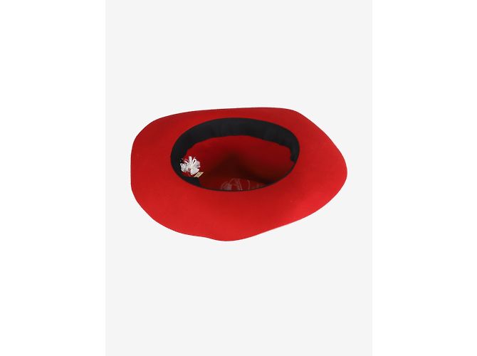 Borsalino Roter Filz-Fedora – Größe EU 58 - Ansicht 5