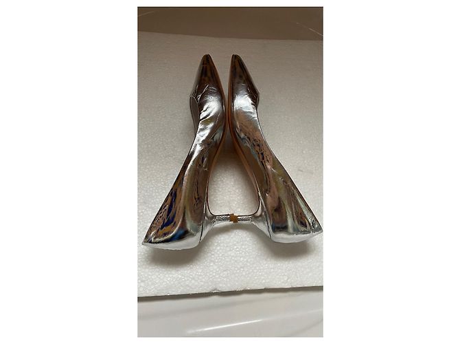 Autre Marque Décolleté Mi May in pelle argento - vista 4