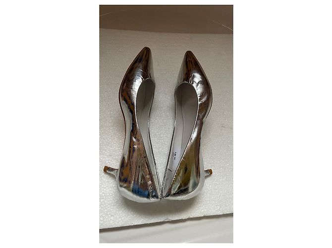 Autre Marque Décolleté Mi May in pelle argento - vista 5