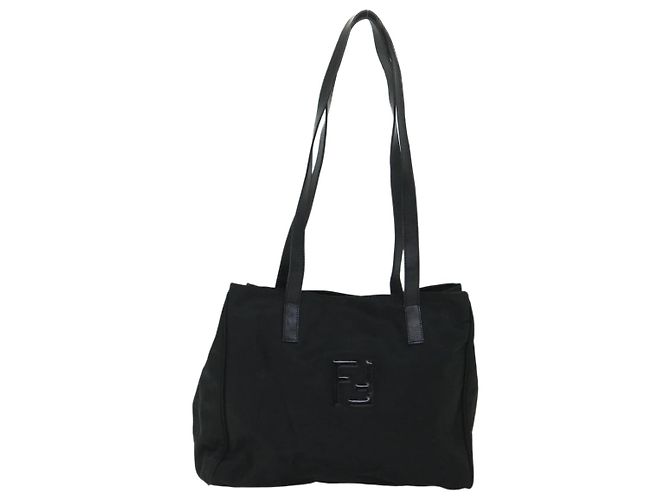 FENDI Bolso Tote Nylon Negro Auth ep1931 - vista 13