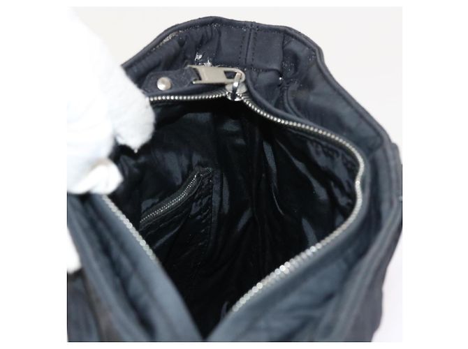 Hermès HERMES Acapulco Borsa a tracolla Nylon Nero Auth bs9024 - vista 18