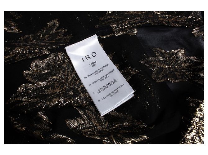 IRO, Schwarz-goldene Labra-Lurex-Rüschenbluse - Ansicht 6