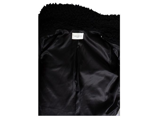 Sandro, Abrigo de peluche negro - vista 7