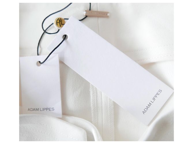 Adam Lippes Elfenbeinfarbene Krepphose Creme - Ansicht 4