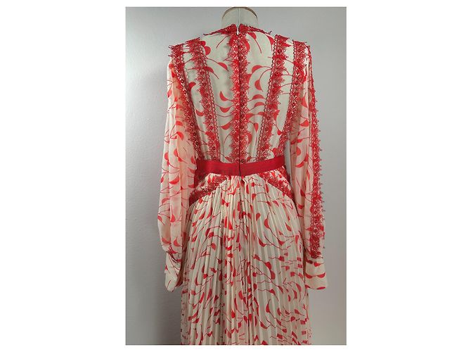 Self Portrait Kleid Rot Mehrfarbig Polyester Mehrfarben - Ansicht 6
