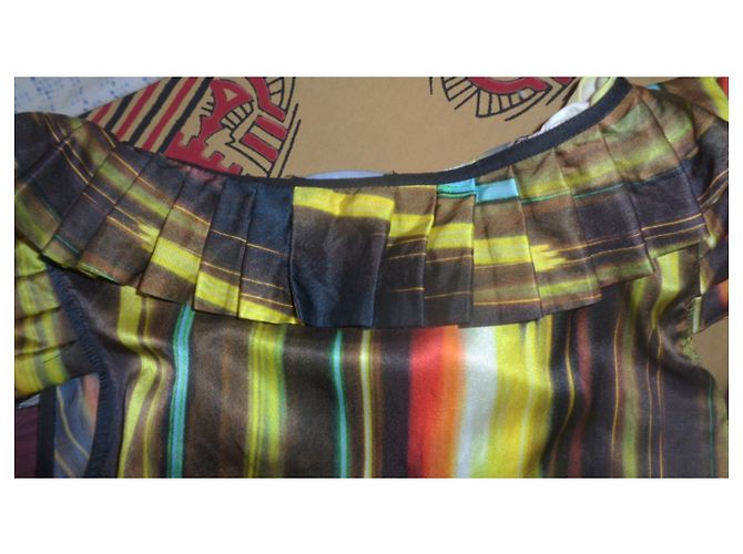 Autre Marque Abito Ntahalie Chaize 36 seta cotone nero + colori Multicolore - vista 7