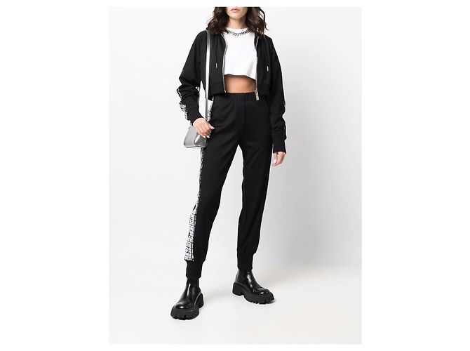 GIVENCHY PANTALONE JOGGING BLACK EDITION 4G TAG BANDE LATERALI. Nero - vista 2