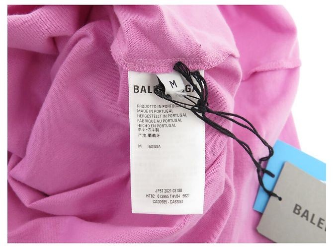 NUEVA CAMISETA DEL PROGRAMA MUNDIAL DE ALIMENTOS DE BALENCIAGA 612965 M 40 ALGODÓN OVERSIZE ROSA - vista 3