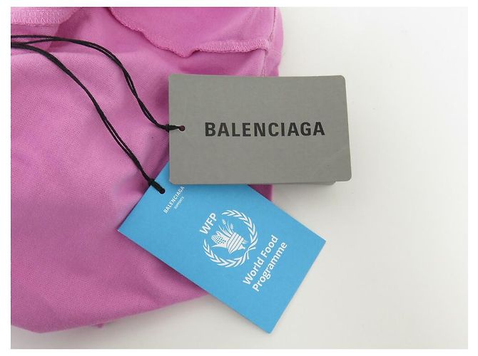 NUEVA CAMISETA DEL PROGRAMA MUNDIAL DE ALIMENTOS DE BALENCIAGA 612965 M 40 ALGODÓN OVERSIZE ROSA - vista 7