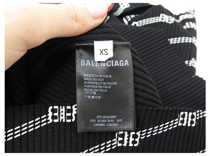 NEUER BALENCIAGA-PULLOVER 621004 XS-LOGO AUS STRETCH-TECHNIKSTOFF 34 Schweiß Schwarz - Ansicht 5