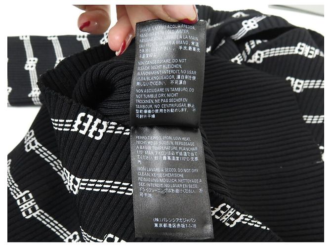 NEUER BALENCIAGA-PULLOVER 621004 XS-LOGO AUS STRETCH-TECHNIKSTOFF 34 Schweiß Schwarz - Ansicht 6