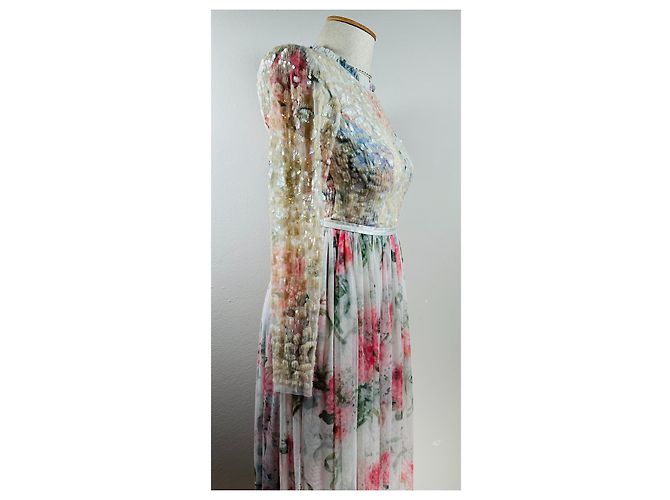Abito floreale con paillettes Needle & Thread Multicolore - vista 3