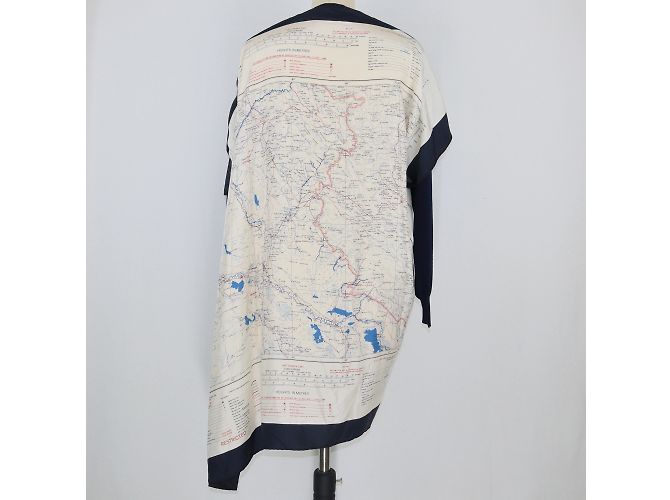 Céline Azul/Top de manga larga con estampado de mapa blanco - vista 3