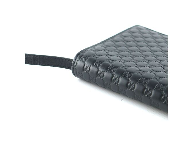 GUCCI - Borsa a spalla in pelle con logo GG in rilievo Nero - vista 5