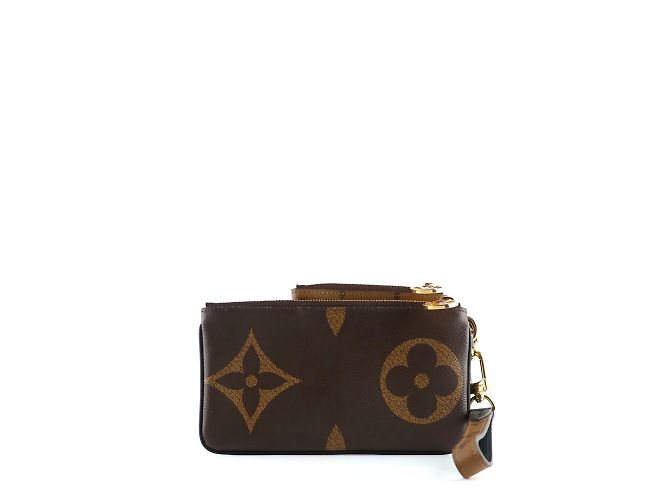 LOUIS VUITTON - Pochette tripla in tela monogramma Marrone - vista 3