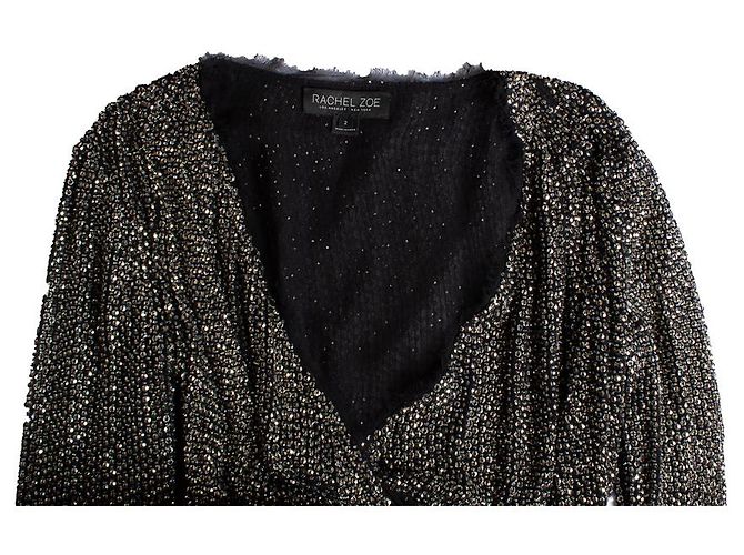 Autre Marque Rachel Zoe, Abito sovrapposto con paillettes D'oro - vista 7