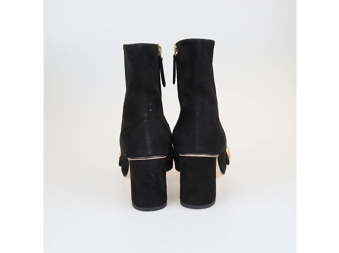Gucci Botines negros con flecos GG Marmont - vista 5