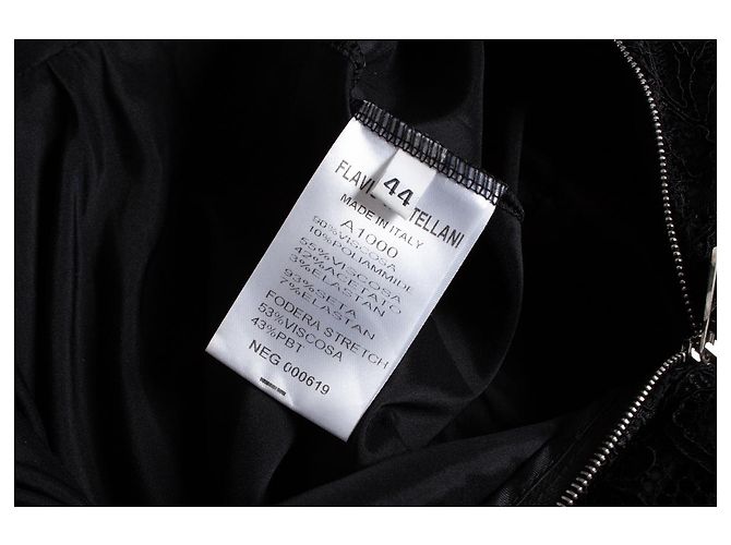 Autre Marque Flavio Castellani, vestido de encaje negro de una línea - vista 6