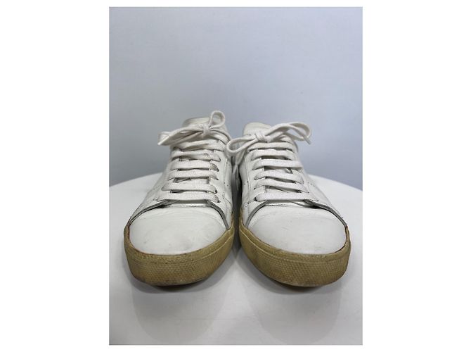 Sneakers Saint Laurent in pelle bianca Bianco - vista 2