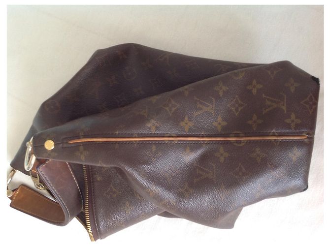 Borsa a mano Louis Vuitton in pelle marrone scuro - vista 5