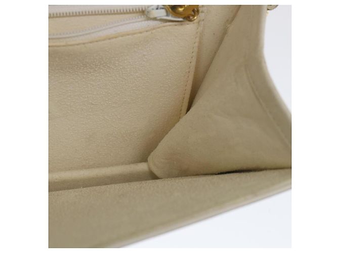 CHANEL Borsa a tracolla con catena Matelasse Pelle di agnello bianca CC Auth 57353 Bianco - vista 20